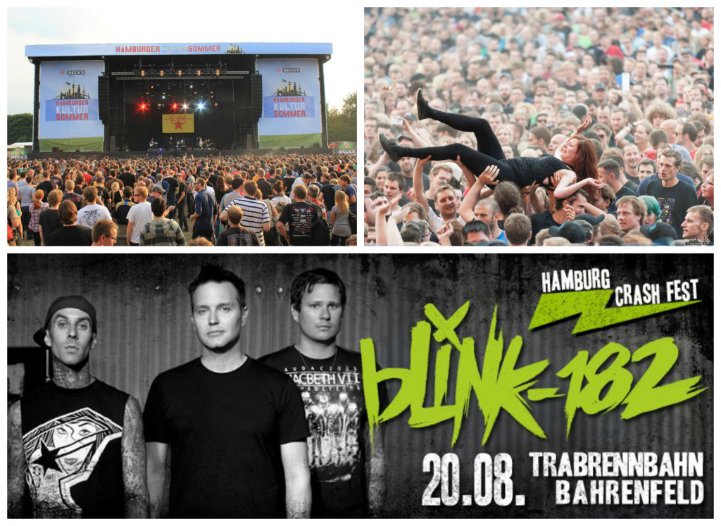 Mittwoch ★ 20. August – Der Hamburger Kultursommer 2014 beginnt heute mit dem Hamburg Crash Fest 2014 und keinen Geringeren als Blink-182 als Headliner! (ab 15h, ca. 50€)