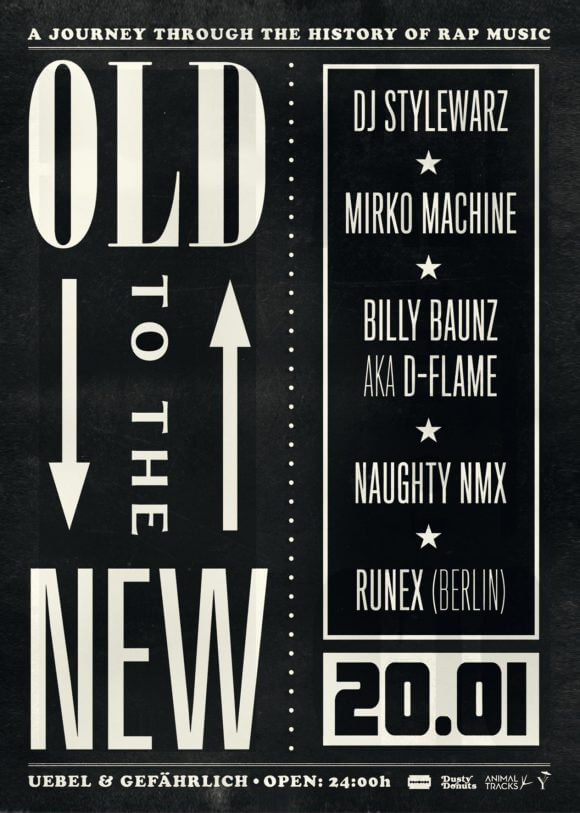 Old To The New – A Journey Through The History Of Rap Music! Erlesene DJs repräsentieren die jeweiligen Epochen!