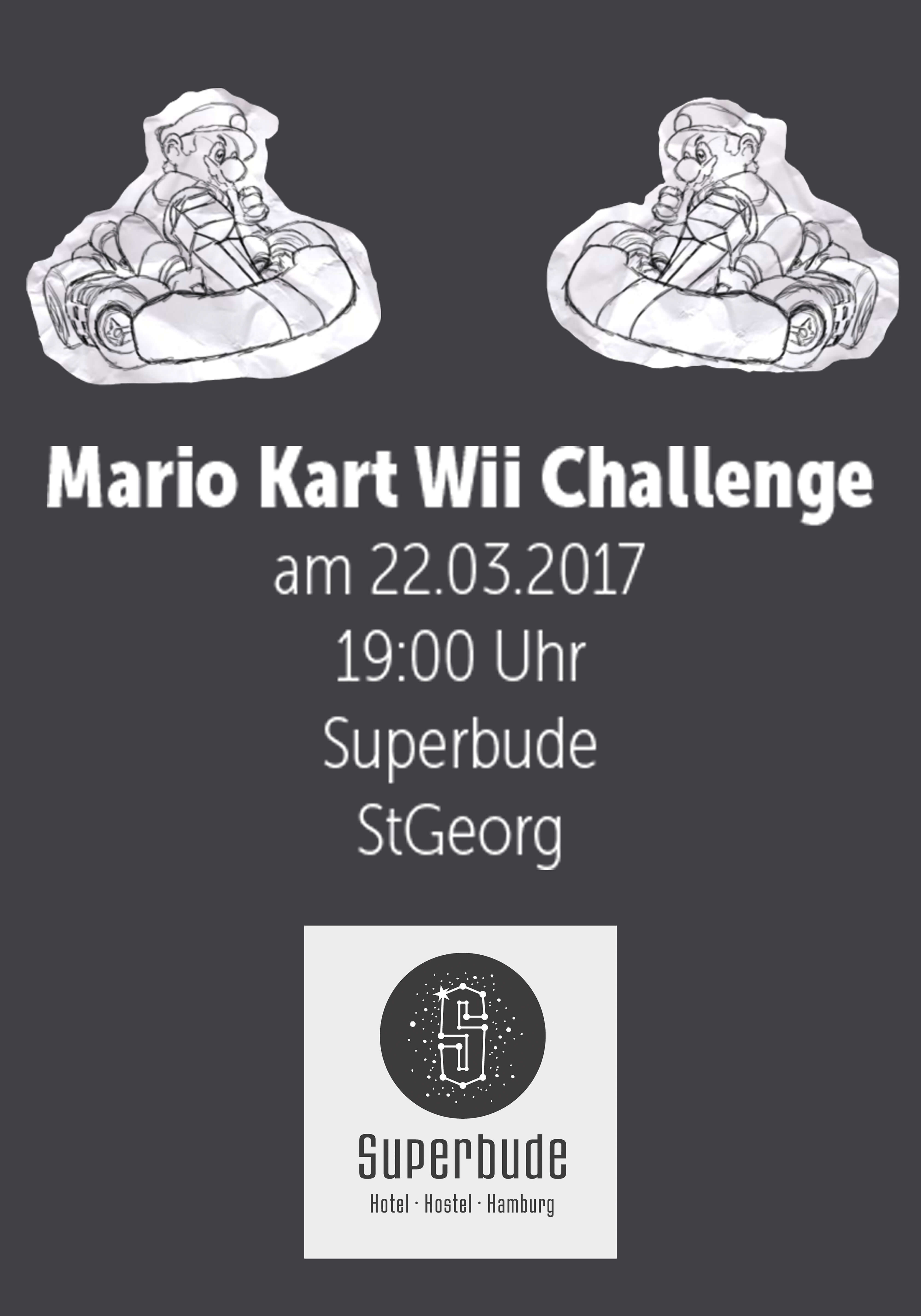 Lockere deine Finger & starte richtig durch bei der Mario Kart Wii Challenge! 4 Spieler pro Rennen – zeig’s ihnen!